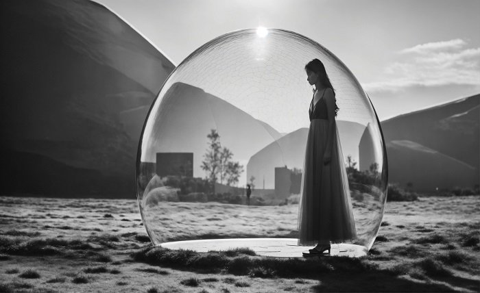 aesthetic hidden face girl pic black and white